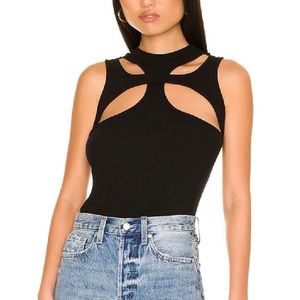 Ribbed jersey cut out tank top